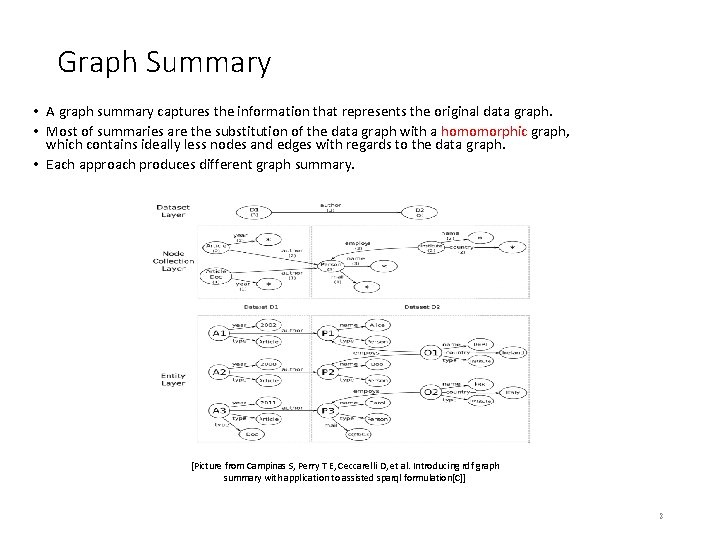 Graph Summary • A graph summary captures the information that represents the original data