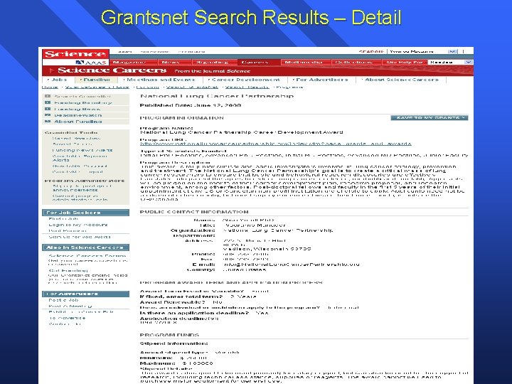 Grantsnet Search Results – Detail 