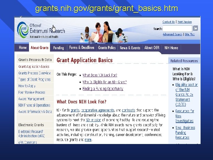 grants. nih. gov/grants/grant_basics. htm 