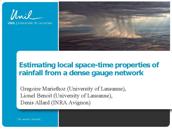 Engineered Local Space Time Estimating local spacetime properties of rainfall from a