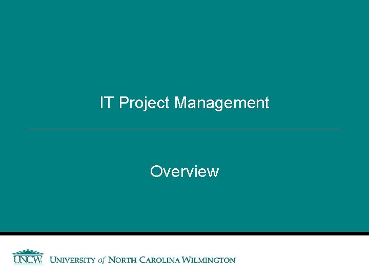 IT Project Management Overview 