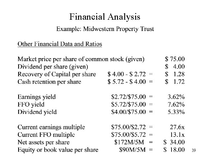 Financial Analysis 39 