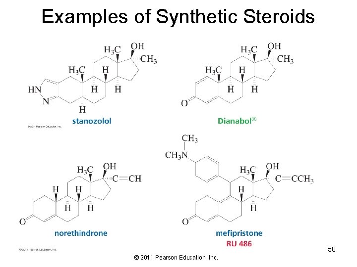 Examples of Synthetic Steroids 50 © 2011 Pearson Education, Inc. 