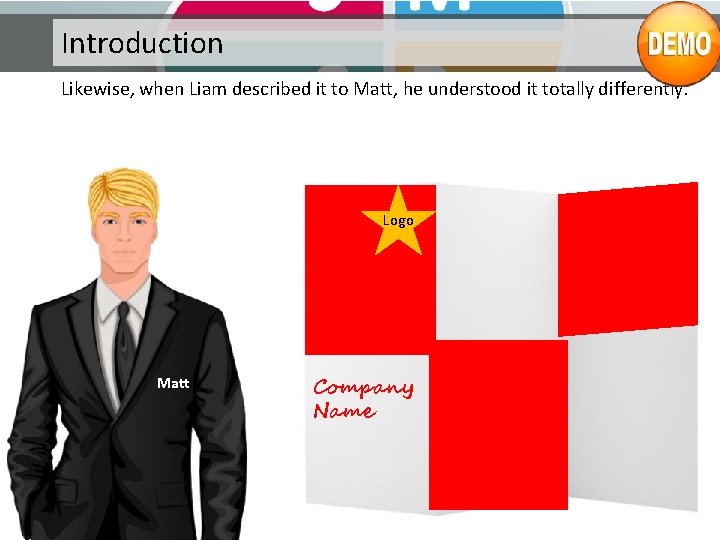 Introduction Likewise, when Liam described it to Matt, he understood it totally differently. Logo Introduction Likewise, when Liam described it to Matt, he understood it totally differently. Logo