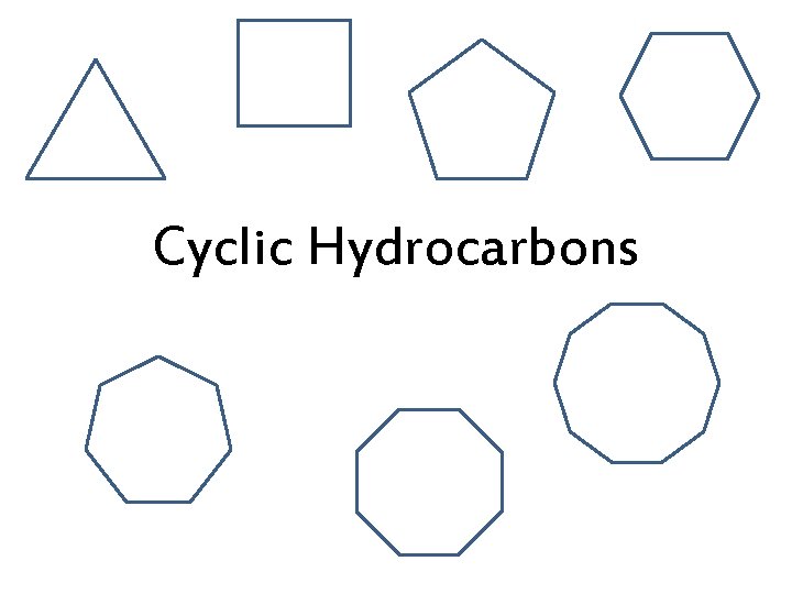 Cyclic Hydrocarbons Cyclic Hydrocarbons