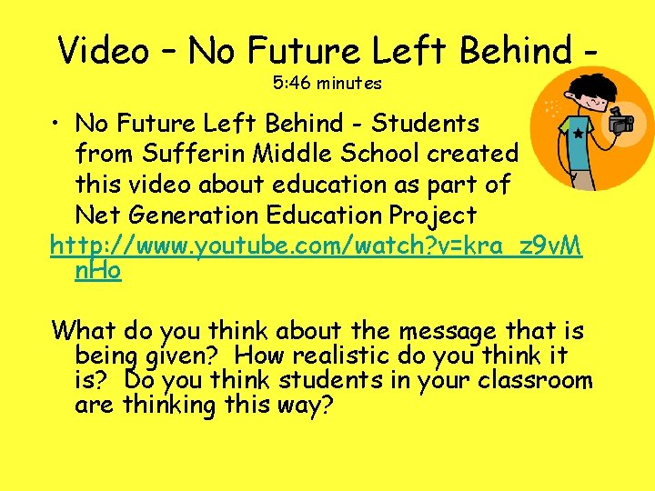 Video – No Future Left Behind 5: 46 minutes • No Future Left Behind