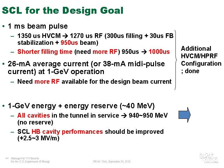 SCL for the Design Goal • 1 ms beam pulse – 1350 us HVCM