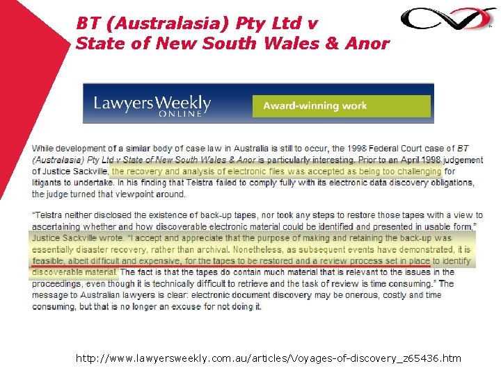 BT (Australasia) Pty Ltd v State of New South Wales & Anor http: //www.