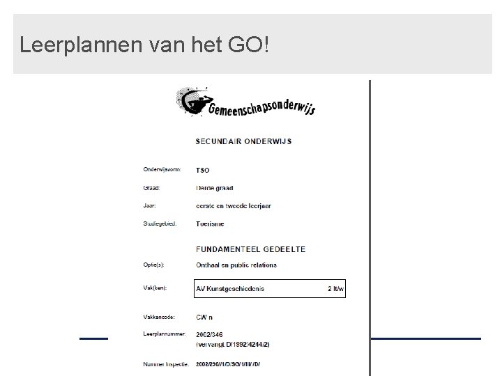 Leerplannen van het GO! 