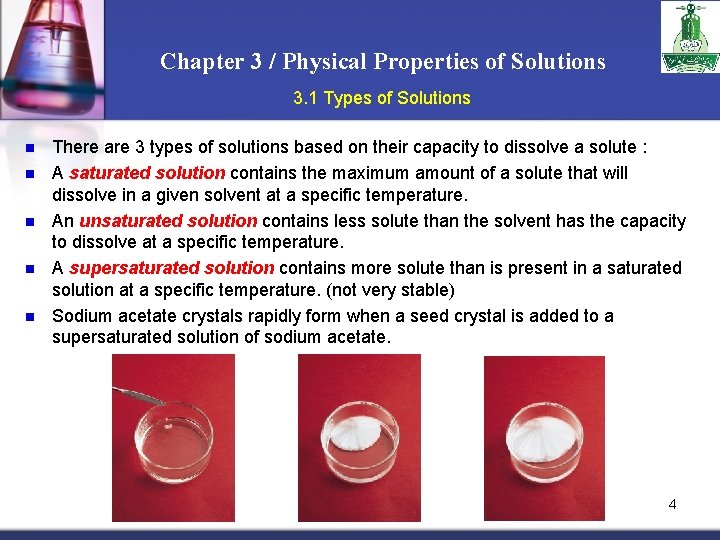 Chapter 3 / Physical Properties of Solutions 3. 1 Types of Solutions n n