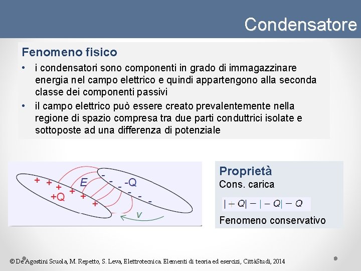 Condensatore Fenomeno fisico • i condensatori sono componenti in grado di immagazzinare energia nel