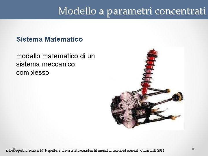Modello a parametri concentrati Sistema Matematico modello matematico di un sistema meccanico complesso ©