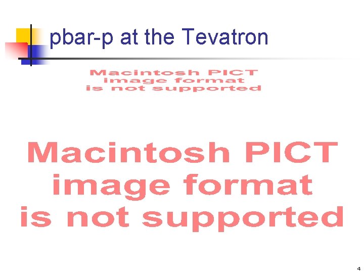 pbar-p at the Tevatron 4 