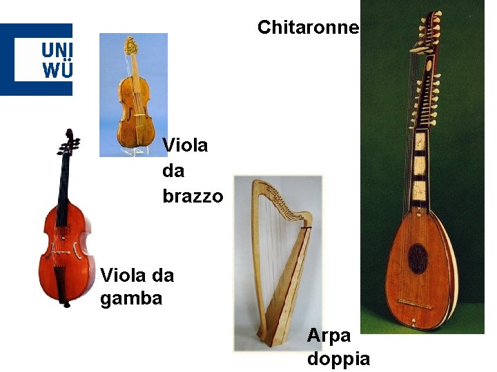 Chitaronne Viola da brazzo Viola da gamba Arpa doppia 