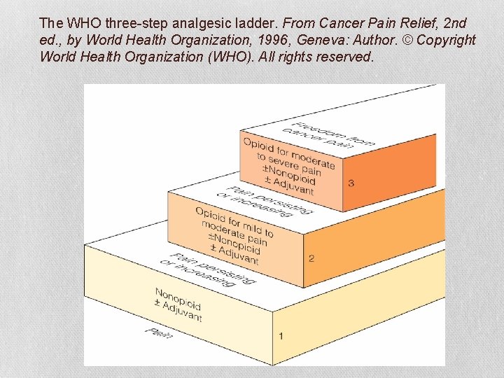 The WHO three-step analgesic ladder. From Cancer Pain Relief, 2 nd ed. , by