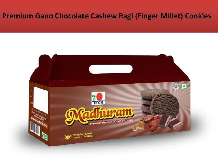 Premium Gano Chocolate Cashew Ragi (Finger Millet) Cookies 