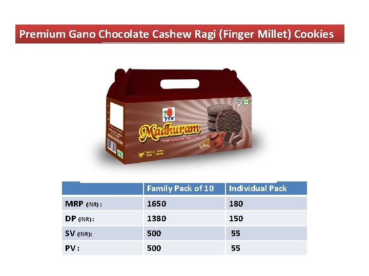 Premium Gano Chocolate Cashew Ragi (Finger Millet) Cookies Family Pack of 10 Individual Pack