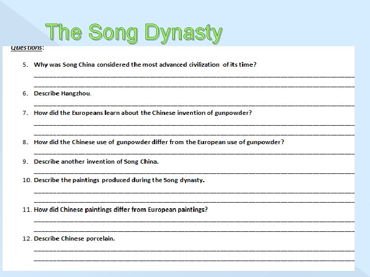 The Song Dynasty 