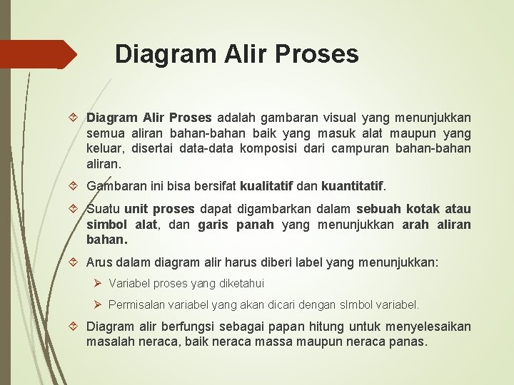 Diagram Alir Proses adalah gambaran visual yang menunjukkan semua aliran bahan-bahan baik yang masuk
