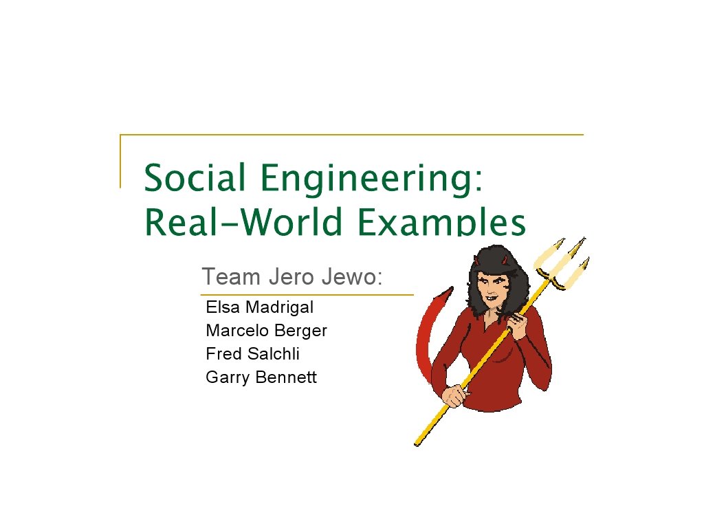 Social Engineering Jero-Jewo Social Engineering Jero-Jewo
