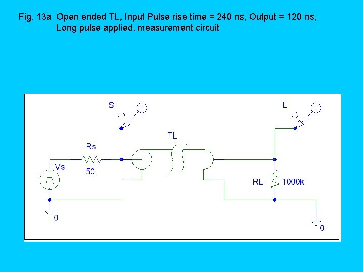 Fig. 13 a Open ended TL, Input Pulse rise time = 240 ns, Output