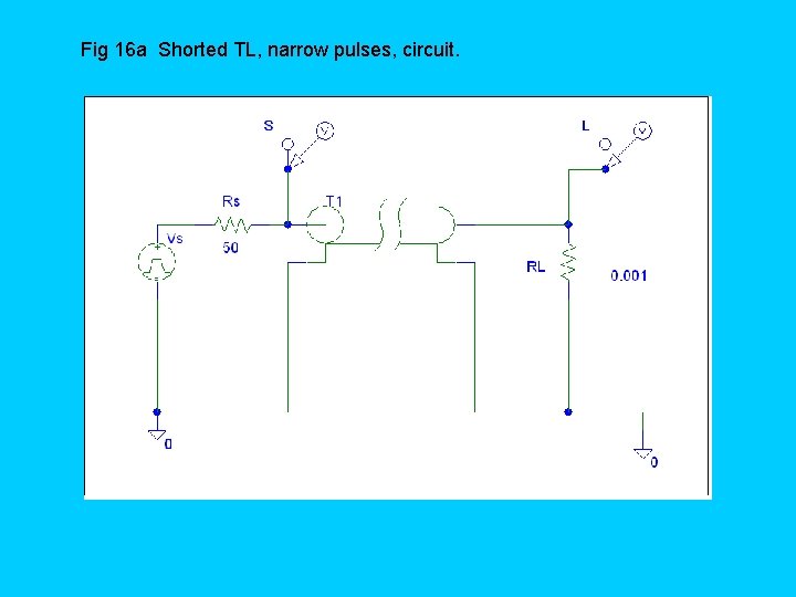 Fig 16 a Shorted TL, narrow pulses, circuit. 