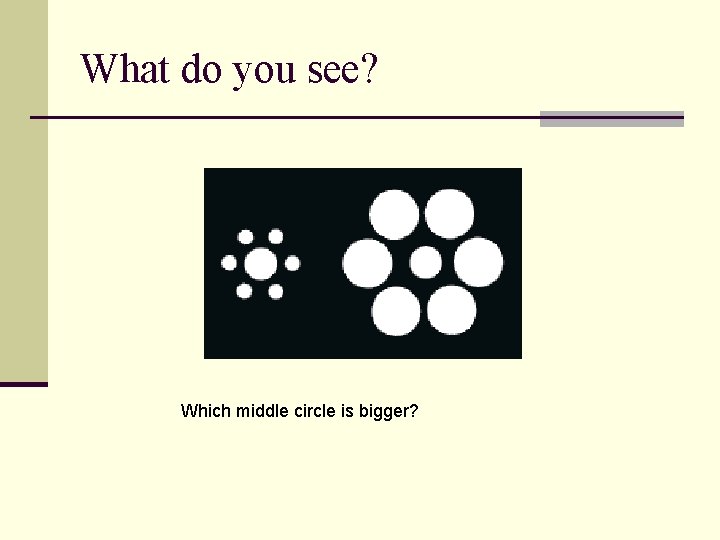 What do you see? Which middle circle is bigger? 