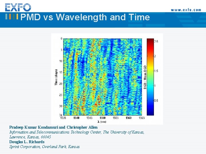 PMD vs Wavelength and Time Pradeep Kumar Kondamuri and Christopher Allen Information and Telecommunications