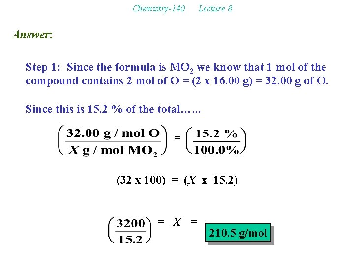 Chemistry140 Lecture 6 Chapter 3 Molecules Compounds V