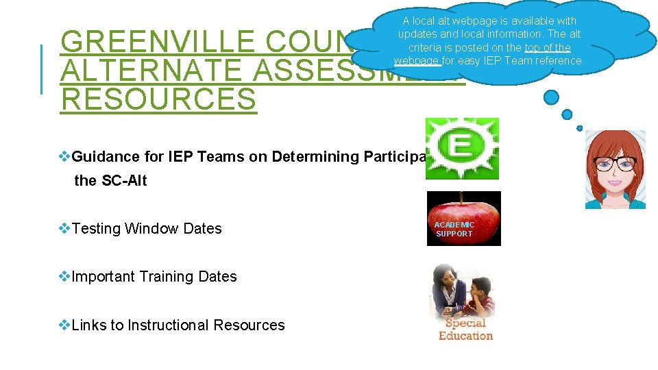A local alt webpage is available with updates and local information. The alt criteria
