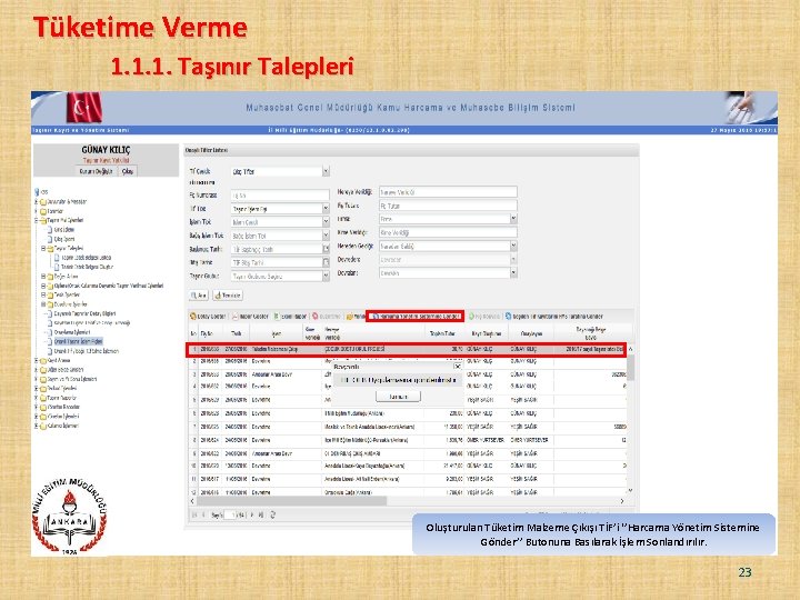 Tüketime Verme 1. 1. 1. Taşınır Talepleri Oluşturulan Tüketim Malzeme Çıkışı TİF’i ‘’Harcama Yönetim Tüketime Verme 1. 1. 1. Taşınır Talepleri Oluşturulan Tüketim Malzeme Çıkışı TİF’i ‘’Harcama Yönetim