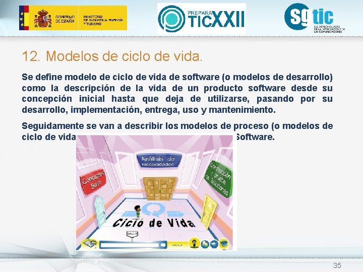 12. Modelos de ciclo de vida. Se define modelo de ciclo de vida de 12. Modelos de ciclo de vida. Se define modelo de ciclo de vida de