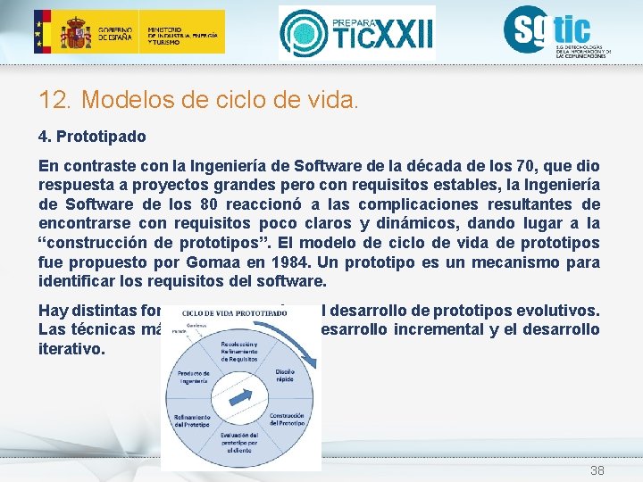 12. Modelos de ciclo de vida. 4. Prototipado En contraste con la Ingeniería de 12. Modelos de ciclo de vida. 4. Prototipado En contraste con la Ingeniería de