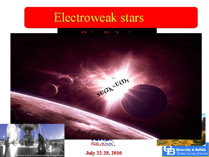 Electroweak stars Dejan Stojkovic SUNY at Buffalo 1) Y ( ×U (2) L U