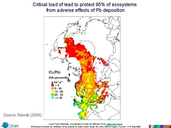 Critical load of lead to protect 95% of ecosystems from adverse effects of Pb Critical load of lead to protect 95% of ecosystems from adverse effects of Pb