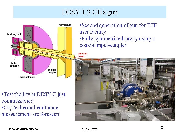  DESY 1. 3 GHz gun • Second generation of gun for TTF user