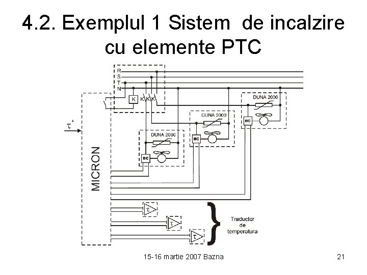 4. 2. Exemplul 1 Sistem de incalzire cu elemente PTC 15 -16 martie 2007