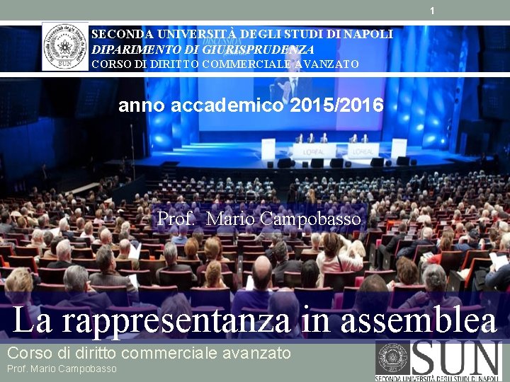 1 SECONDA UNIVERSIT DEGLI STUDI DI NAPOLI DIPARIMENTO