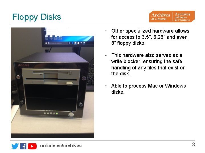 Floppy Disks • Other specialized hardware allows for access to 3. 5”, 5. 25”