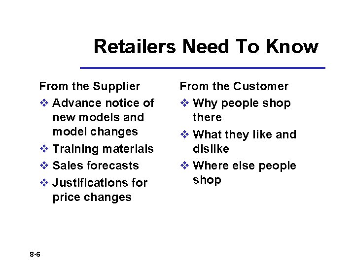 Retailers Need To Know From the Supplier v Advance notice of new models and