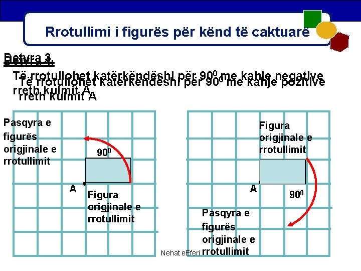 Rrotullimi i figurës për kënd të caktuarë Detyra 3. 4. 0 me kahje negative Rrotullimi i figurës për kënd të caktuarë Detyra 3. 4. 0 me kahje negative