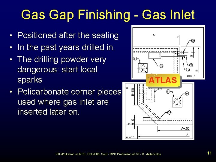 Gas Gap Finishing - Gas Inlet • Positioned after the sealing • In the