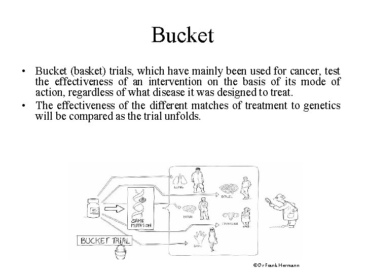 Bucket • Bucket (basket) trials, which have mainly been used for cancer, test the