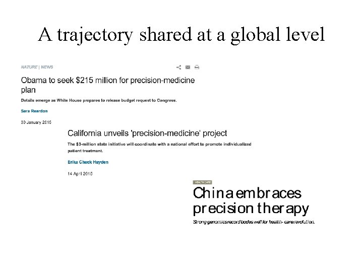 A trajectory shared at a global level 