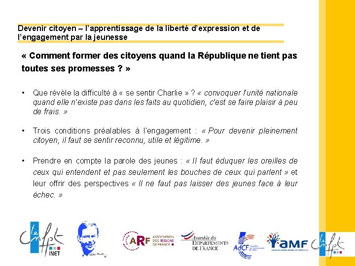 Devenir citoyen – l’apprentissage de la liberté d’expression et de l’engagement par la jeunesse