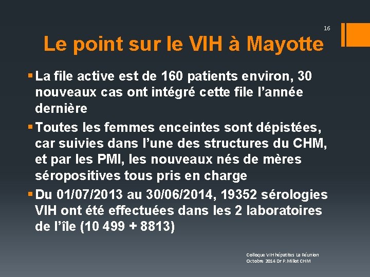 16 Le point sur le VIH à Mayotte § La file active est de