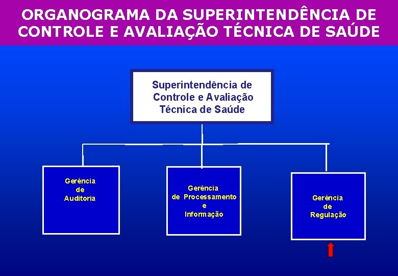 ORGANOGRAMA DA SUPERINTENDÊNCIA DE CONTROLE E AVALIAÇÃO TÉCNICA DE SAÚDE Superintendência de de Superintendência