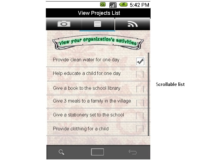 View Projects List Provide clean water for one day Help educate a child for