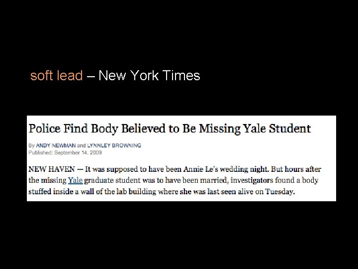 soft lead – New York Times 