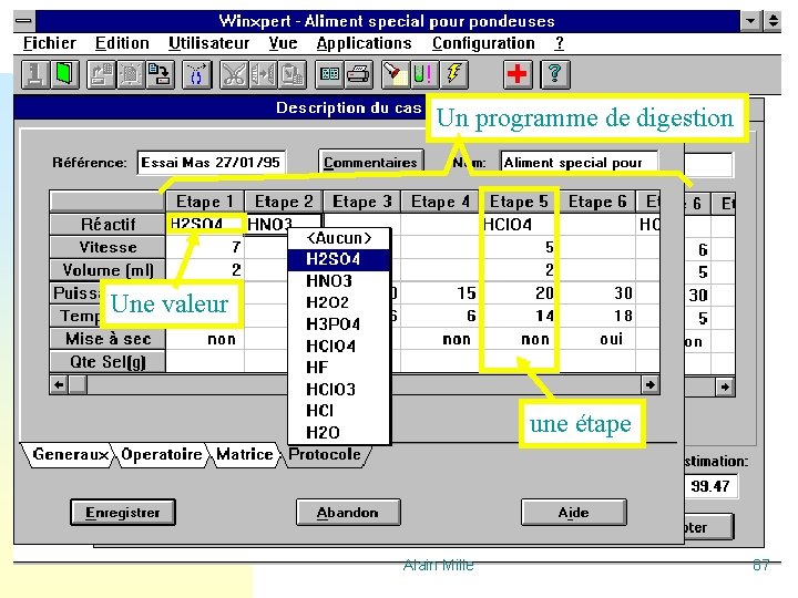 Un programme de digestion Une valeur une étape Alain Mille 87 